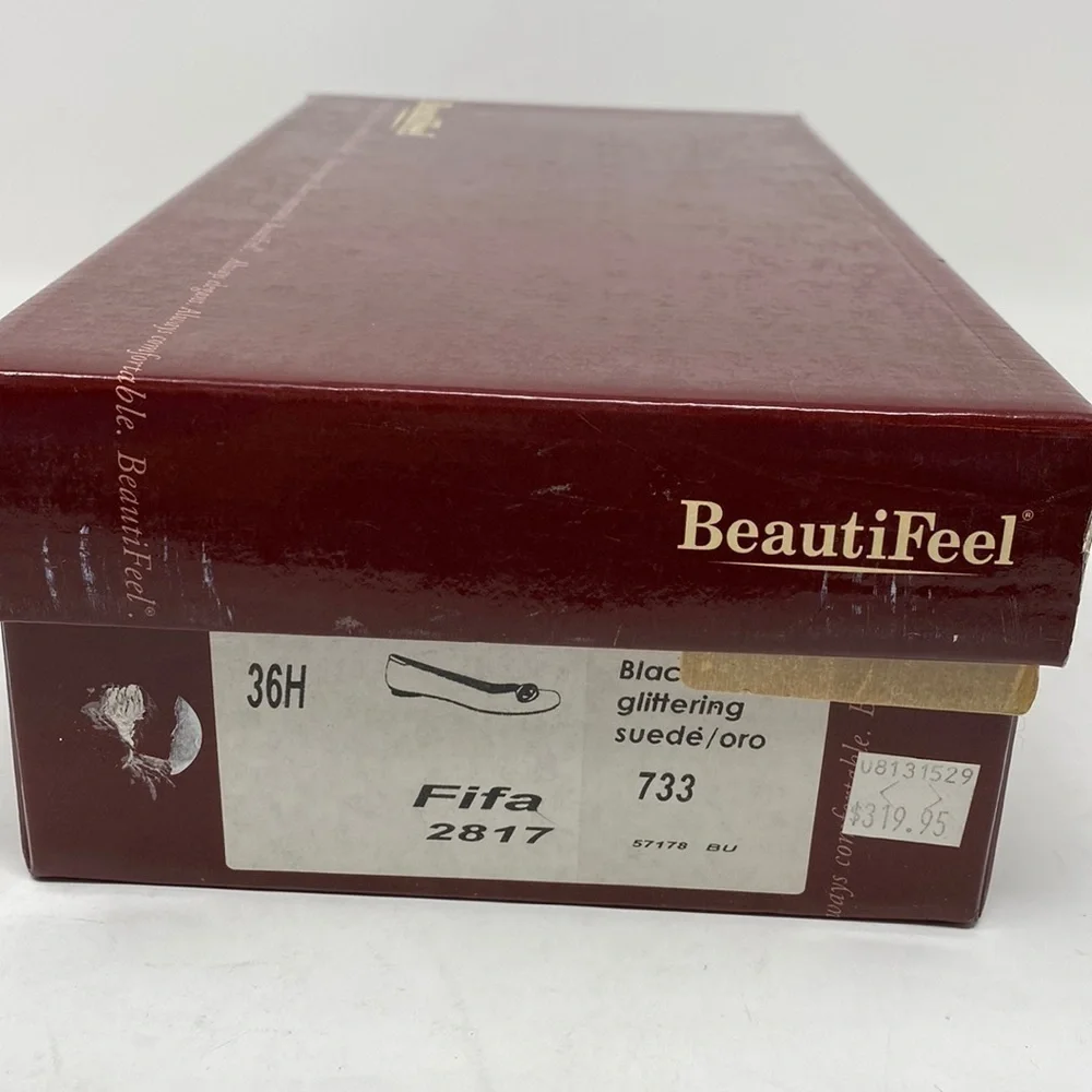 Beautifeel Fifa black glittering suede flats 36H